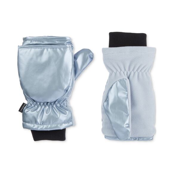 Isotoner Signature Women's Sleek Heat Flip Touchscreen Mittens Blue Fog  NWT - Picture 3 of 3